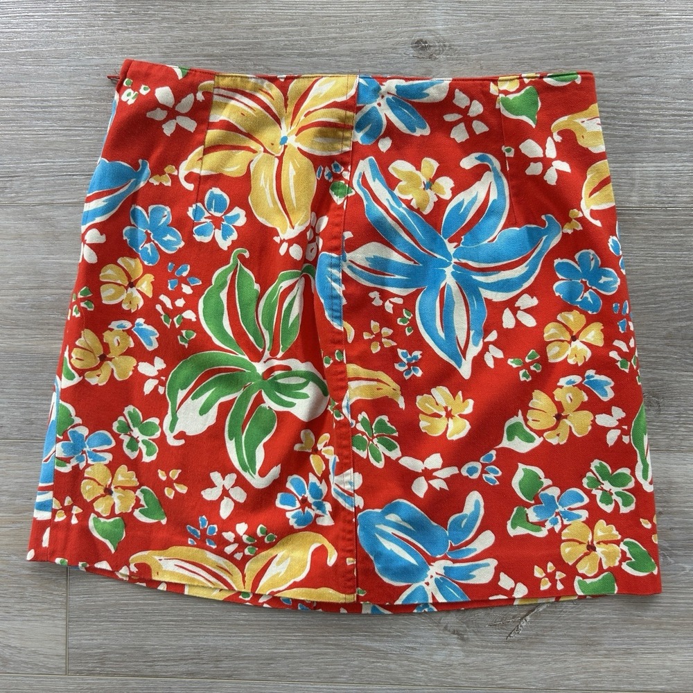 VTG 80's Size 3/4 Campagnie Internationale Express Red Hawaiian Mini Skirt
